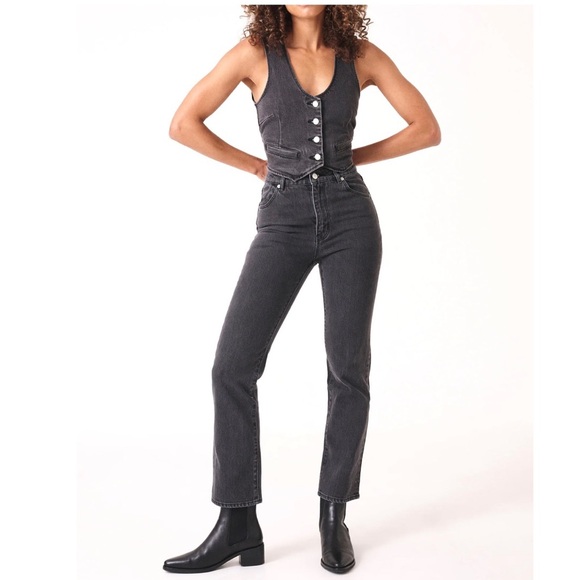 Rolla’s Original Straight Leg High Rise Denim Jeans in Brad Black Size 27 - Picture 7 of 16